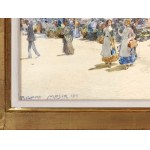 Richard Moser, Vienne 1874 - 1924 Aigen, Marché aux fleurs à la cour