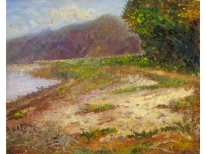 Leontine von Littrow, Triest 1856 - 1925 Abbazia, Blick auf die Küste im Herbst