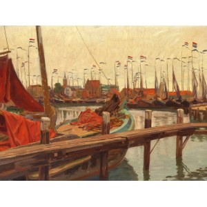 Anton Nowak, Marburg an der Drau 1865 - 1932 Vienna, Flag gala in Volendam