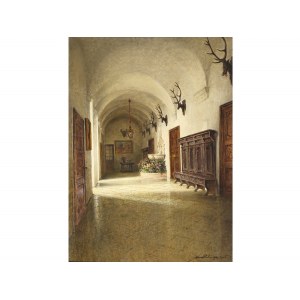 Hans Pühringer, Klosterneuburg 1875 - 1953 Klosterneuburg, Grande corridoio del castello di Goldegg