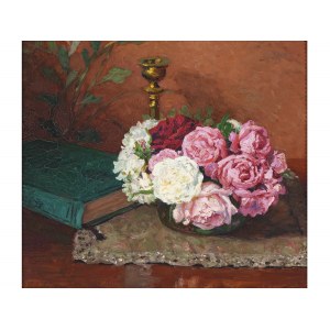 Maximilian Lenz, Viedeň 1860 - 1948 Viedeň, pripisované, Zátišie s kvetmi