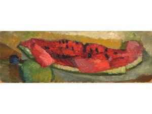 Gabriele Münter, Berlin 1877 - 1962 Murnau am Staffelsee, zugeschrieben, Stillleben mit Wassermelone