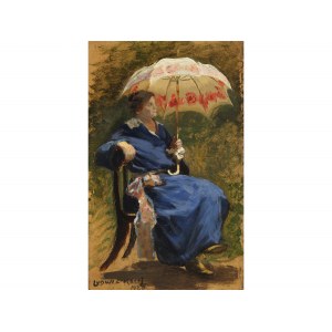 Ludwig Koch, Wiedeń 1866 - 1934 Wiedeń, Dama z parasolką