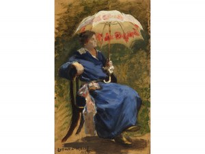 Ludwig Koch, Wien 1866 - 1934 Wien, Damen mit Sonnenschirm