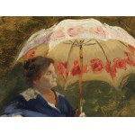 Ludwig Koch, Vienna 1866 - 1934 Vienna, Donna con ombrellino