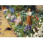 Therese Schachner, Vídeň 1869 - 1950 Vídeň, Rozkvetlá zahrada u chaty