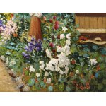 Therese Schachner, Vienna 1869 - 1950 Vienna, Giardino fiorito di cottage