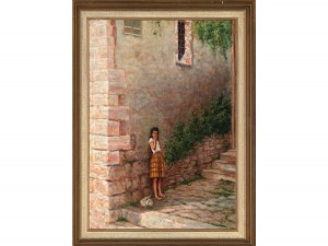 Egon Stoitzner, Viedeň 1903 - 1977 Viedeň, Dievča pri stene domu