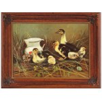 Giovanni Sanvitale, born 1935 in Italy, Ducks with chicks