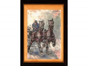 Carl Franz Bauer, Vídeň 1879 - 1954 Vídeň, Kočár tažený koňmi