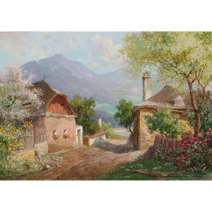 Karl Flieher, Vienna 1881 - 1958 Zell am See, primavera a Schwallenbach sul Danubio
