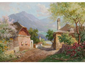 Karl Flieher, Vídeň 1881 - 1958 Zell am See, jaro v Schwallenbachu na Dunaji