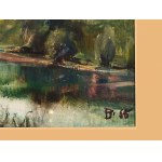 Pittore sconosciuto, XX secolo, Paesaggio fluviale