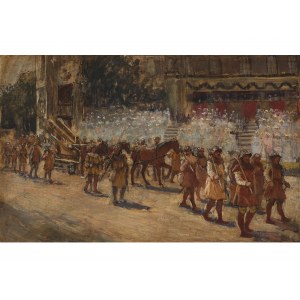 Jonas Julius Klaber, Vienne 1872 - 1939 Vienne, procession médiévale