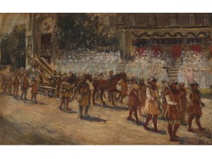 Jonas Julius Klaber, Vienne 1872 - 1939 Vienne, procession médiévale