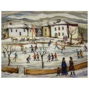 Ernst Huber, Vienne 1895 - 1960 Vienne, plaisir du patinage sur glace