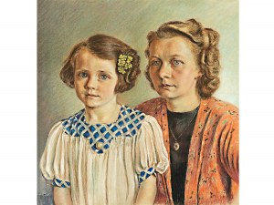 Peintre inconnu, Portrait d'une mère et de sa fille