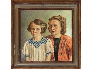 Unknown painter, Portrait of mother and daughter