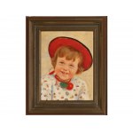 Ludwig Angerer, Deutschland, 1891 - 1948, Porträt eines Mädchens mit einem roten Hut