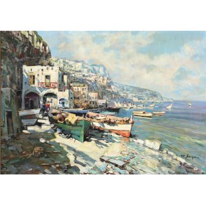 Nieznany malarz, Motyw z Costa Amalfitana, połowa XX wieku