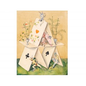 Alfred Hagel, Vienna 1885 - 1945 Vienna, Gli amanti nel castello di carte