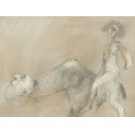 Unbekannter Künstler, Frau auf dem Pferderücken
