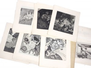 Franz von Bayros, Zagabria 1866 - Vienna 1924, Portfolio con raffigurazioni erotiche