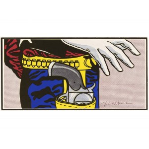 Roy Lichtenstein, Manhattan 1923 - 1997 Manhattan, attribuito, pistola più veloce