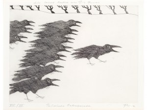 Paul Flora, Glurns 1922 - 2009 Innsbruck, Prussian Raven Parade