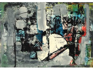 Composition abstraite, lithographie sur papier