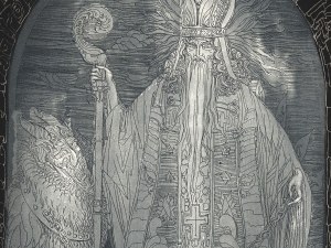 Ernst Fuchs, Vienna 1930 - 2015 Vienna, Il vescovo e il diavolo