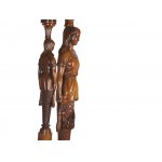 Biedermeier etagere, all-round carved caryatids 