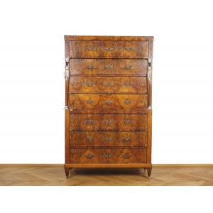 Empire chest of drawers with two side caryatids, 7 drawers, Danube Monarchy, around 1820/30