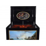 Safe, one-of-a-kind, handcrafted, revolving maritime scenes after Claude J. Vernet