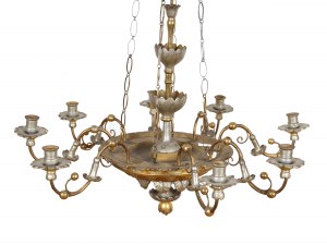 Biedermeier chandelier, eight flames, around 1900