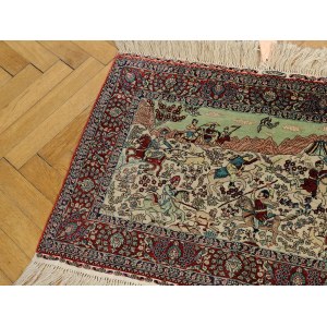 Small carpet with hunting scenes