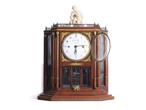 Elegantné komodové hodiny, Erhard Karbacher Viedeň, okolo roku 1800