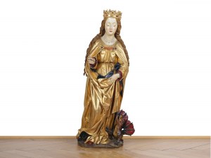 Sainte Marguerite, maître sculpteur dans le style gothique tardif vers 1500