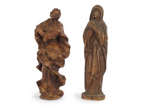 Paire de figures, Marie en Vierge et Marie en deuil, 19e siècle ?