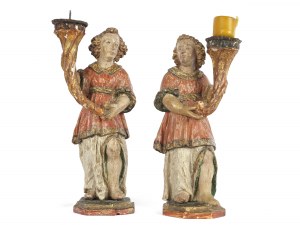 Famille Zürn, cercle de, paire d'anges chandeliers