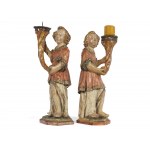 Zürn family, circle of, pair of candlestick angels