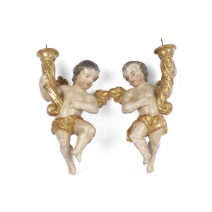 Paire d'anges baroques, Allemagne du Sud, milieu du XVIIIe siècle