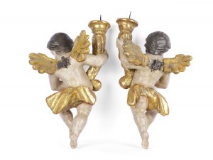Coppia di angeli barocchi, Germania meridionale, metà del XVIII secolo