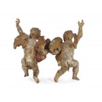 Para barokowych aniołów z relikwiarzami, południowe Niemcy, XVIII wiek