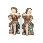 Coppia di angeli barocchi, alpini, XVIII secolo
