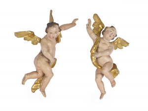 Coppia di angeli alati, Germania meridionale, metà del XVIII secolo