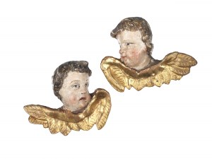 Paire de têtes de putti ailées, Allemagne du Sud, milieu du XVIIIe siècle