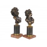 Ariadne and Bacchus, pair of bronzes