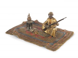 Franz Bergmann, Vienna 1861 - 1936 Vienna, Arab warrior on carpet