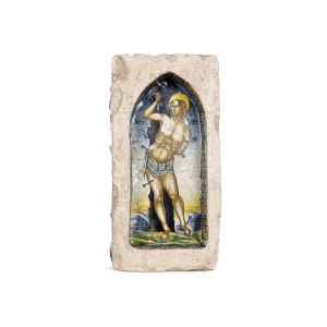 Tile with motif of St Sebastian, Italy, 16th/17th century